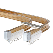 Bergio heavy curtain track curved rail pulley guide aluminum alloy curved slide single double track slide top side installation