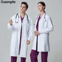 Ou Song butterfly white coat long sleeve doctor clothing male pharmacy clinic work clothes beauty salon dental hospital clothing women