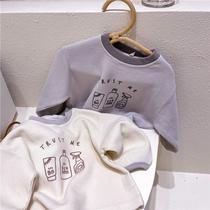 Autumn Money Girl Waffag Sweatshirt Long Sleeve Head Casual Letter Jacket Loose Brother Girl Child Male Baby Blouse