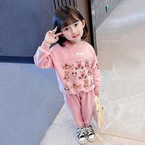 Girl Casual Suit Spring Autumn 2021 new female baby Yangqi children Childrens autumn autumn clothes two sets