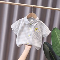 Boy short sleeve shirt 2021 Summer new Korean version Childrens baby foreign air half sleeve shirt child thin blouse