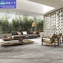 Outdoor sofa lybed villa courtyard designer outdoor anti-corrosion teak housesroom leisure solid wooden vine chair