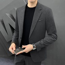 2021 autumn new youth mens suit Korean slim long-sleeved suit solid color one-piece trend handsome jacket