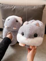 Animal cotton slippers for home use in autumn and winter women's cute bags with indoor cotton shoes warm plush slippers for men in winter