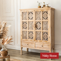 Your livable retro wardrobe Home Bohemian Bedroom Book house folk Accommodation Containing Display Cabinet Nordic