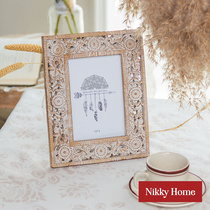 You can live French retro creative photo frame Nordic bedroom living room porch homestay decoration resin carving decoration
