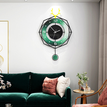 Deer head wall clock light luxury living room home watch modern Net Red fashion simple creative clock Wall personality decoration