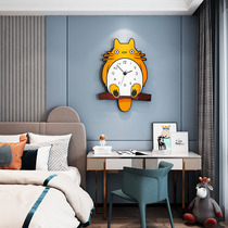 Cartoon wall clock bedroom creative cute clock childrens room home wall clock Net red mute fashion simple table