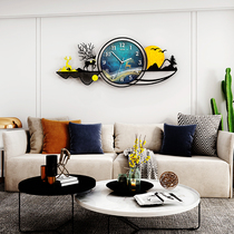 Nordic clock modern simple Creative mute wall clock living room light luxury Net red quartz clock bedroom atmospheric wall table