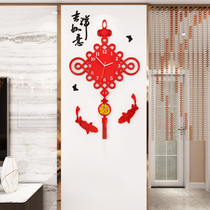 Chinese style wall clock creative fashion home clock living room simple personality clock art atmospheric mute hanging wall table