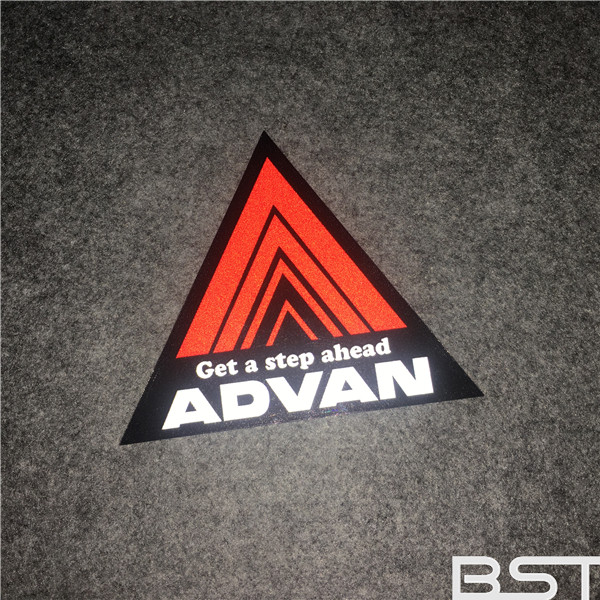 反光advan贴纸改装汽车贴三角形警示贴装饰贴轮毂贴纸油箱盖贴