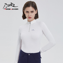 Horse riding shirt quick dry breathable horse racing T-shirt white long sleeve UV protection Knight clothing female equestrian suit