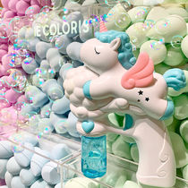 Bubble machine automatic no leakage girl heart in red unicorn bubble gun children toy jitsu