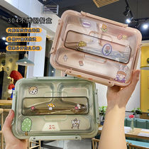 304 stainless steel lunch box is a box for childrens primary school students to separate insulation type and carry - on lunch box girls