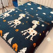 Crystal velvet cover blanket single piece tatami cover European quilted pad cotton sheet big Kang blanket bed three-piece set