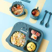 Childrens dinner plate Bowl set chopsticks spoon Fork Korean cute Cup tableware baby eating supplementary bowl baby