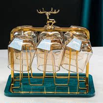 Creative Glass Cup Drain Rack Light Lavish Home Water Glass Shelving room Sitting Room Cups holder trays Inverted Hanging Racks