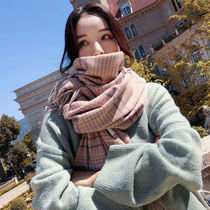 2021 new gig bird-g scarves winter Korean version of women Ingloment grid 100 lap girds for students autumn and winter day Beatles