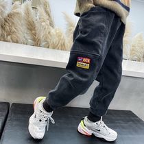 Boy Pants Spring Autumn Money 2021 New Korean version Childrens jeans CUHK Scout Spring Autumn Season Boy Long pants