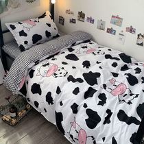 Start of school season groceries Net Red Cartoon Leather Piachu Cute Comfort Simple to cover Dormitory Three Sub Four Beds