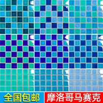 Jinghao Moroccan style hostel swimming pool mosaic high-grade ice cracked ceramic tile outdoor non-slip pool