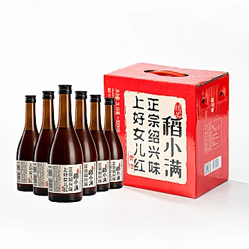 [1瓶13元]稻与草绍兴女儿红黄酒500ml*6瓶[50元优惠券]-寻折猪