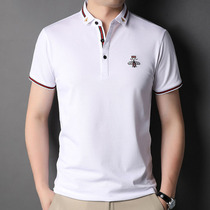 Ji Shi Zhe's new ice short-sleeved t-shirt man little bee polo shirt taping high-end big business men's clothing