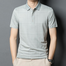 Ji Shi Zhe fashion is handsome and high-end silk silk chips overtake the old man's top in the polo shirt