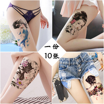 2022 new tattoo sticker legs female flower legs thigh flower arms waist waterproof persistent emulation tattooed non-reflective