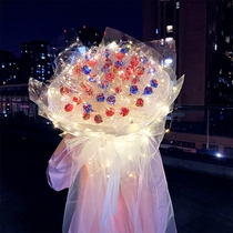 Candy to make stick candy bouquet of material bag diy send boyfriend small luminous hand touted wrapping paper to send girlfriend