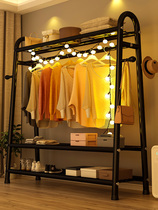 Hanging clothes rack in bedroom simple drying rack floor folding household storage student dormitory drying clothes storage pole