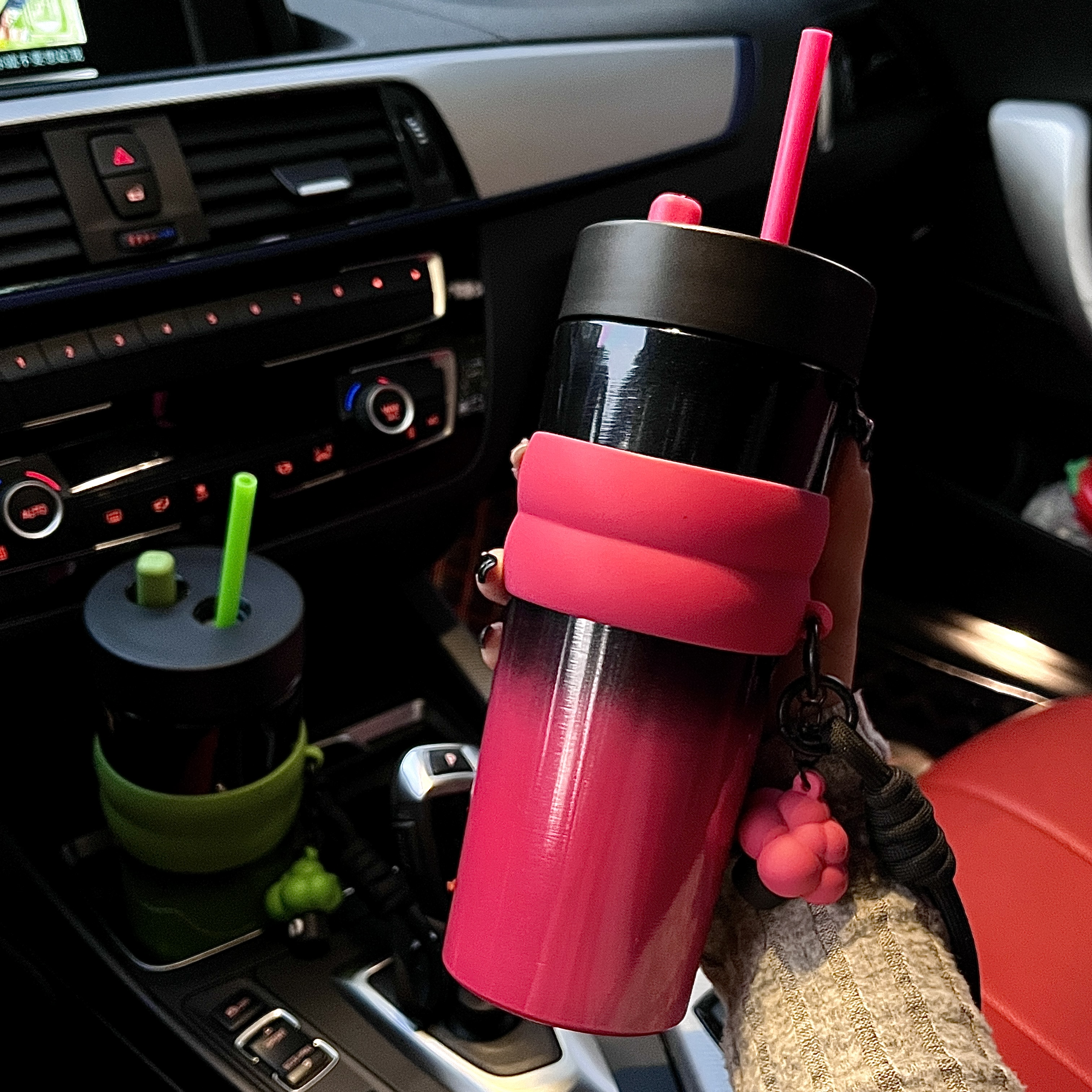 women‘s 2024 new large capacity car coffee portable cup men‘s 316 stainless steel children‘s straw water cup