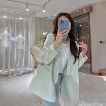 Mint green suit casual coat women's thin spring and autumn design feeling small small suit coat summer 2021 new