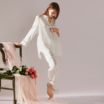 XEXZ Pyjamas Woman 2022 New long sleeves Two sets of mulberry silk Home Superior Real Silk Shirt Suit