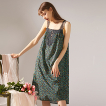 XEXZ Sleeping Skirt Summer Daughter 2022 New Thin Strip Harness Pure Cotton Crummy Lace Hollowed-out Pyjamas summer style