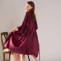 XEXZ Sleeping Robe Woman 2021 New summer and thin style Sans silk French style Home Genuine Silk Pyjamas Senior Senses Silk