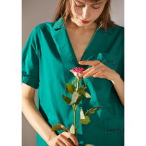 XEXZ2022 year new pure cotton pyjamas female summer thin section short sleeves Agaric Side Home suit Two sets