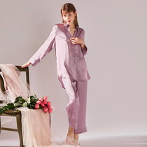XEXZ Pyjamas Woman 2022 New long sleeves Two sets of mulberry silk Home Superior Real Silk Shirt Suit