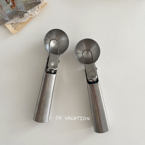 ins stainless steel digging ball spoons Korea metal fruit digger tool watermelon spoon ice cream dig a ball spoon