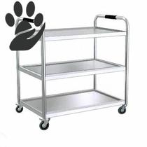 Stainless steel three-layer dining car Hotel trolley Double-layer restaurant two-layer silent hand push bowl car Hot pot shop cart