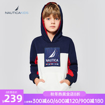 NAUTICA KIDS notika childrens hooded sweater 2021 spring dress autumn childrens color-dressing blouse