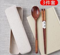 Good-looking chopsticks ins wind Adult single set with a three-piece set will carry high-end household spoon and fork convenient