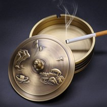 Pure copper ashtray Home living room with cover anti-fly ash office creative personality pendulum-fitting ashtray