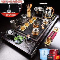 Tea set Kung fu tea set household full automatic high-end purple sand glass bubble cup solid wood