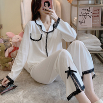 Angelina zl white pajamas spring and autumn female pure cotton long sleeve red blast models in 2023