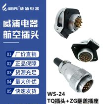 Weipu aviation plug WS24-2 two 3-4-9 heart 10-12 core 19 holes TQZG clamshell socket male and female connector
