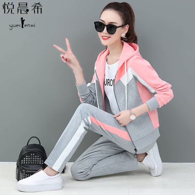 悦晨希运动休闲套装女春夏2021新款时尚显瘦运动服宽松韩版减龄装