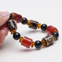 Natural genuine Tianzhu bracelet men and women agate transfer beads Tibetan famous wind bead bracelet
