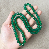 Australian ice green chalcedony round bead multi-ring bracelet men's and women's transfer beads bracelet necklace