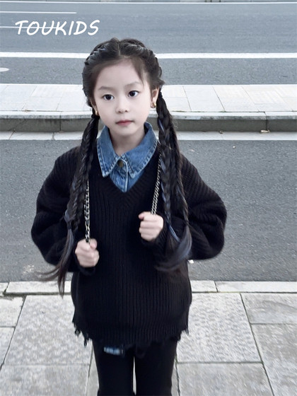 TOUKIDS different parent-child outfit mother and daughter style 2024 new mother and child street high-end, cool and sassy sweater TOUKIDS different parent-child outfit mother and daughter style 2024 new mother and child street high-end, cool and sassy sweater